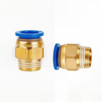 Composants pneumatiques agricoles PC 1/8"/1/4"/3/8"/1/2" Raccord rapide mâle lisse basse pression pour tuyau d'air 4/6/8/10/12/14/16mm