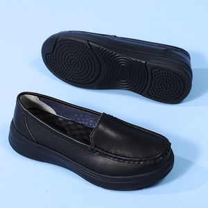 <span class=keywords><strong>Scarpe</strong></span> <span class=keywords><strong>da</strong></span> Infermiere con Suola in Pelle Morbida, Comode, Antiscivolo, Traspiranti, Nere, con Suola Spessa, Ideali per il Lavoro - Product Image 4
