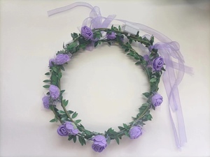 Allumez <span class=keywords><strong>Mousse</strong></span> Fleur Couronne Guirlande Fée Led Violet Ruban Bandeau De Mariage Anniversaire Concert Rave Fête Carnaval Atmosphère Prop - Product Image 5