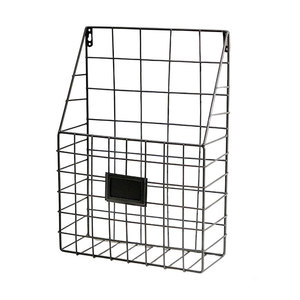 Nordic Style Wrought Iron Wall Mounted Magazine <b>Rack</b> 1 Tier Durable Storage Basket For <b>Kitchen</b> Living Room - Product Image 4