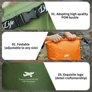 Sac de rangement imperméable en tissu Oxford, écologique, grande capacité, portable, pour voyage, trousse de toilette, sac de rafting extérieur - Product Image 3