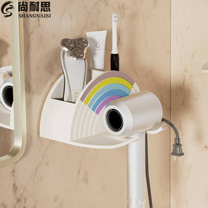 Support mural d'angle pour sèche-cheveux de salle de bain Shangnaisi avec design arc-en-ciel, capacité de charge durable de 10 kg - Product Image 1