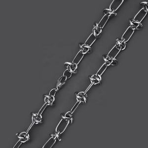 Collier chaîne Hip Hop Punk en acier inoxydable avec nœuds, bijoux de mode DIY, cadeaux - Product Image 2