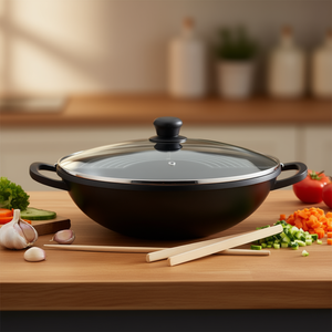 Wok KARL KRGER Leipzig de 36 cm, de aluminio fundido, con tapa de vidrio y accesorios - Product Image 3