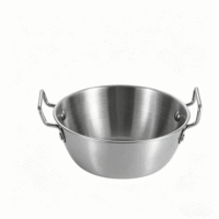 FLEY Assiette coréenne mini en acier inoxydable 304, design doré à double poignée, pour frites, desserts et snacks, idéale pour la restauration