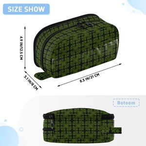 Étui à crayons personnalisé en polyester imperméable avec motif Ulu vert hawaïen, poche en PVC, pour filles et garçons, avec logo personnalisé par sublimation, pour enfants - Product Image 3