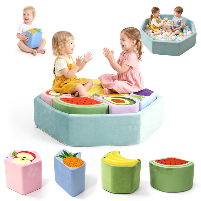 Toddlers Puzzles Couch Inspiring Child Building Fort Foam Polyester Modular Sofa Furniture Soft Play Set Cartoon Shape Climbing