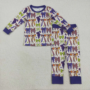 Conjunto de pijamas de manga larga para niñas con diseño de pavo y calabaza para otoño y Acción de Gracias - Product Image 3