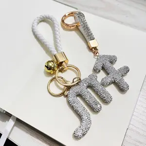 Wholesale 12 Star sign Keychains High Quality Crystal Rhinestone Bags Pendant Couples Keychains Luxury Key Chain