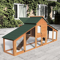 Grand enclos à poules pliable et portable en bois et acier inoxydable, moderne, coupe-vent, pour l'extérieur, cage à volailles, boîte pour animaux