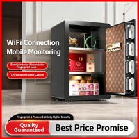 Caja Fuerte Doméstica Mini Personalizable, Caja de Seguridad Pequeña para el Hogar con Contraseña, Huella Dactilar y Función WiFi para Guardar Dinero