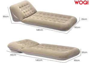 Wooqi משענת מתכווננת מנופחת ספה, מיטת כיסא ניידת, עם משאבת אוויר