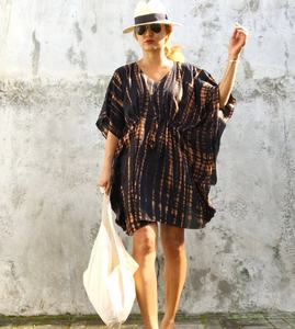 Vêtements d'été tendance pour femme, caftan court, Tie dye - Product Image 1