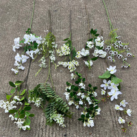 Bunga Artifisial Campuran Putih Hydrangea Mawar Peony Lily Dekorasi Jalan Pernikahan Grosir