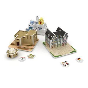 3D Puzzel Wereld Traditionele Huis Inclusief 8 Mini Huis Voor Peuters