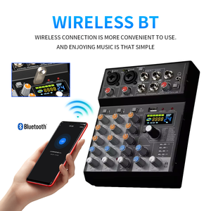 Contrôleur DJ professionnel 4 canaux et console de mixage audio avec construction en métal et plastique, compatible MP3 alimenté - Product Image 4