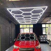 Plafonnier hexagonal LED lumineux avec design en nid d'abeille pour salon, garage et bureau - Étanche