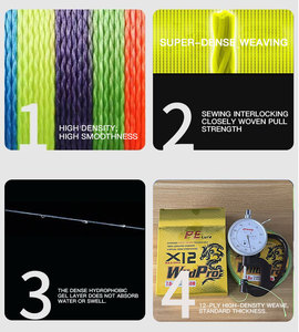 Wildpro <span class=keywords><strong>สาย</strong></span>เบ็ด <span class=keywords><strong>PE</strong></span> ถัก12เส้น150ม., <span class=keywords><strong>สาย</strong></span>เอ็น<span class=keywords><strong>ตก</strong></span><span class=keywords><strong>ปลา</strong></span>ทนต่อการกัดแน่นทนต่อการฉีกขาดสำหรับปลาเทราท์และเบส - Product Image 3