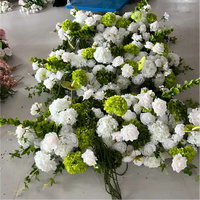 Guirlande florale artificielle vert et blanc en soie, roses, hortensias, anthuriums pour arche de mariage, fleurs latérales pour toile de fond et décoration d'événements