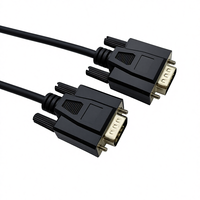 Cable RS232 de Transferencia de Datos Confiable, Cable Serial DB9 Macho-Macho de 26 AWG, Conductor de Cobre Libre de Oxígeno con PVC Negro para Periféricos de PC