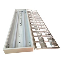 Plafonnier LED moderne pour bureau, grille fine en aluminium et fer, 30*120cm, T8, AC85-265V, 2x40W, G13, montage en surface