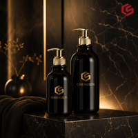 Bouteilles Distributrices à Pompe CHENGSEN PET - 300ml & 500ml, Couleurs Ambrées, Option Logo Personnalisé pour Shampoing, Gel Douche et Savon Liquide