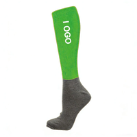 Chaussettes d'équitation longues en nylon et coton, personnalisées par sublimation, extensibles, tricotées, hauteur genou, pour la vente en gros