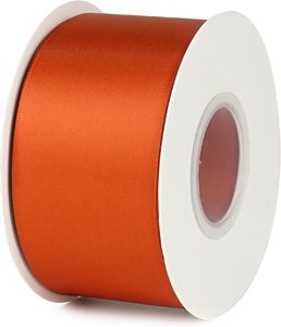 Ruban en satin de luxe de 2 pouces de large, 196 couleurs, terre cuite, décoration, 100 yards, 100% polyester, style double face - Product Image 1