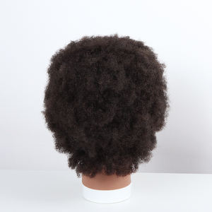 Cosmetología barata 100% Cabello humano African American Salon Práctica Peluquería Trenzado Afro Wave Entrenamiento Maniquí Muñeco - Product Image 4