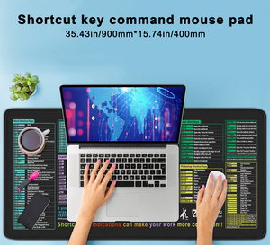 Xl lớn chơi game Mousepad với Non-Slip khâu cạnh Excel phím tắt cheat Sheet cho PC văn phòng bảng tính Bàn phím sử dụng - Product Image 2
