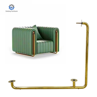 Cadre d'accoudoir de canapé en acier inoxydable doré de luxe, quincaillerie de mobilier moderne pour hôtel et salle de bain, haute qualité, Guangdong, Chine
