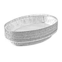 Barquettes jetables ovales en aluminium pour pizza, pain, pâtisserie, barquettes alimentaires en aluminium, assiettes en aluminium avec couvercles