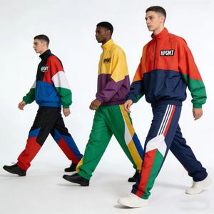 メンズ用ルーズウィンドブレーカー2ピースセット 軽量ナイロントラックスーツ - Product Image 5