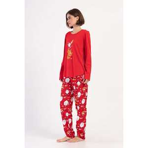 Ensemble de pyjama XXL pour femmes, col rond, manches longues, ovale, respirant, en spandex, avec logo personnalisé et taille élastique, pour la maison ou la nuit - Product Image 2