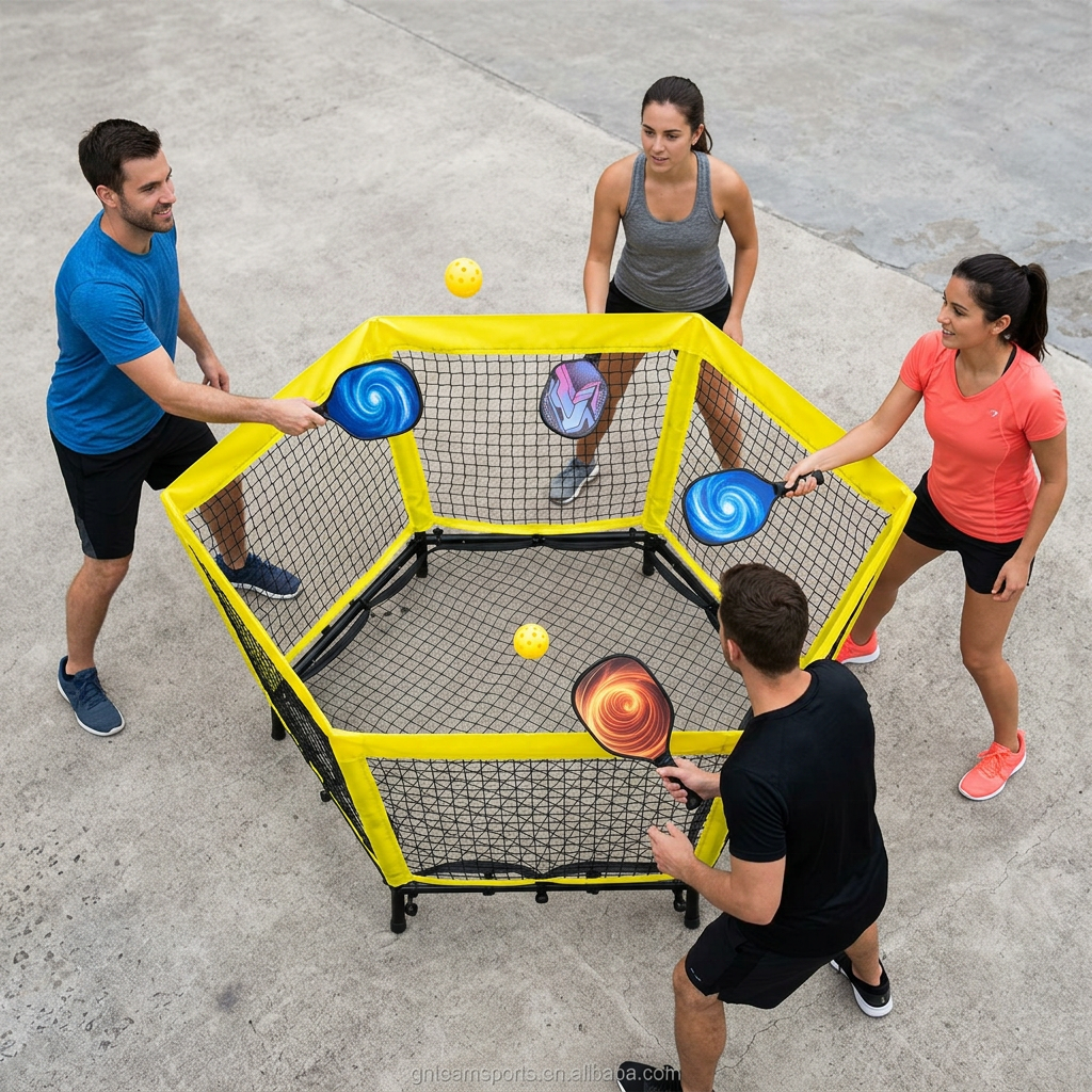 Portable Lightweight Durable High Quality Trendy Pickle Ball Games Set for Children & Family-Outdoor/Indoor Team Training