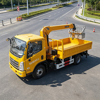 Grue de levage montée sur camion JIUBANG 4T avec plateforme de travail en alliage, options de châssis multiples hydrauliques pour la construction et la location