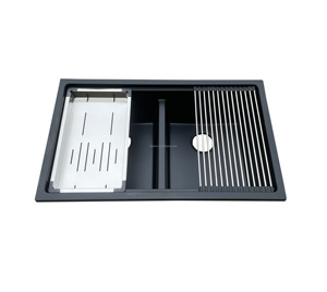 OEM tùy chỉnh kích thước màu 32inch undermount đôi bồn rửa bát Composite Granite bồn rửa nhà bếp cho nhà bếp granit với phụ kiện - Product Image 4