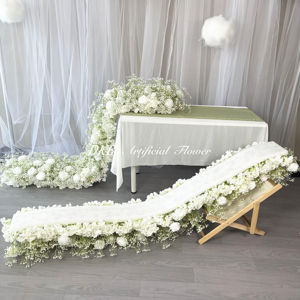 Babysbreath de seda de alta calidad con corredor de fila de flores rosas arco de boda Artificial real Touch Arch Flower Runner - Product Image 5