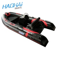 Bateaux Pneumatiques Hypalon Modèle Double de 3,9 m (13 pi) en Fibre de Verre et PVC de 1,2 mm, Bateau Moteur Semi-Rigide avec Coque en V Profond pour la Pêche en Plein Air