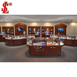 En iyi malzeme orta ahşap ve cam mücevherat takı mağazaları için mağaza vitrini tasarım ekran masa iç mağaza tasarımı - Product Image 2