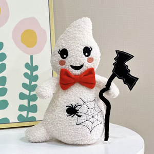 Logo personnalisé Halloween citrouille jouets en peluche drôle fantôme blanc poupée en peluche mauvais gars manille chat noir oreiller coussin décoration de la maison - Product Image 4