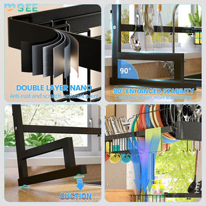 Seeore Selectie Huis Keuken 2-laags Komschaal Metalen Rek Gootsteen Organizer Opslagplank Boven Gootsteen Afwasrek - Product Image 3