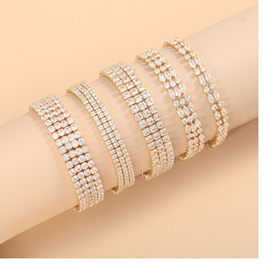 Fashion Cuff <b>Bracelets</b> <b>Copper</b> Alloy Channel Setting Party Jewelry Women's <b>Bracelet</b> - Product Image 2