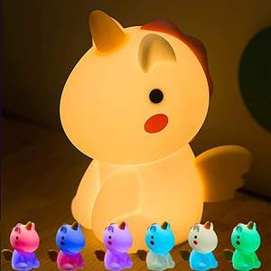 Cute animal Unicorn Baby Kids Gift Bedroom Table <b>Lamp</b> USB Rechargeable Colorful <b>lights</b> LED Silicone Night <b>Light</b> for girls - Product Image 4