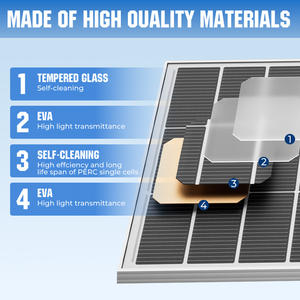 低価格モノソーラーPVモジュールN型ソーラーパネル200ワットモノリジッドソーラーパネル12V 18Vトラック、住宅、ボート用 - Product Image 2