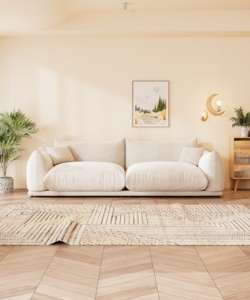 Sofá Modular Seccional Blanco Moderno Delanto para <span class=keywords><strong>Apartamento</strong></span>, Cómodo, Ecológico, Relleno <span class=keywords><strong>de</strong></span> Esponja, Patas <span class=keywords><strong>de</strong></span> Madera, Reclinable, 1, 2, 3, 4 Plazas - Product Image 1