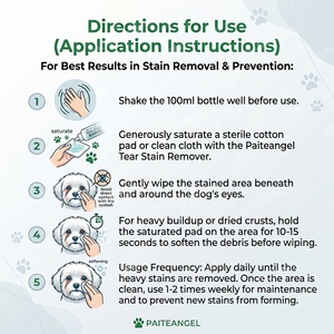 Removedor de Manchas de Lágrimas para Perros, 100 ml, Sin Fragancia, Limpiador Ocular Suave, Sin Blanqueador, Cuidado de Mascotas, Certificado GMP, OEM Personalizado - Product Image 5
