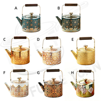 Théière ethnique florale haut de gamme FLEY du Xinjiang, en acier inoxydable, grande capacité, pour le thé de l'après-midi arabe du Ramadan