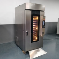 Four rotatif professionnel à air chaud pour boulangerie commerciale, avec grille rotative et vapeur, pour la cuisson du pain, des gâteaux, des biscuits et des pâtisseries