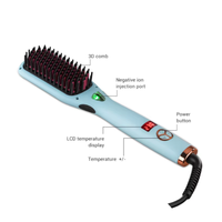 Dispositivo per la Cura dei Capelli Torlin Shine, Spazzola Lisciante Ionica con Riscaldamento Rapido MCH, Controllo della Temperatura LCD